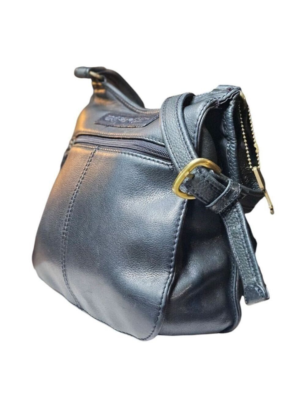 Fossil Women's Green and Black Leather Crossbody Bag